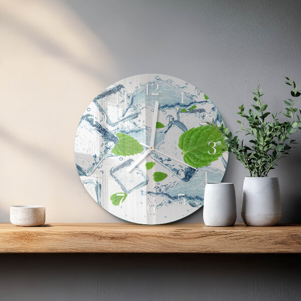 Glas wanduhr Eisminze