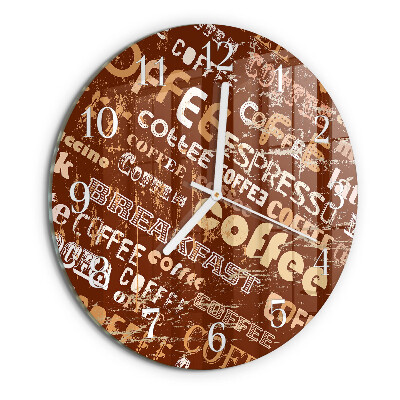 Glas wanduhr Kaffee