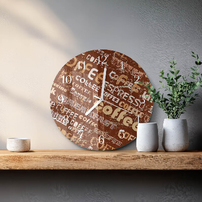 Glas wanduhr Kaffee