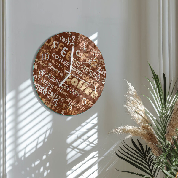 Glas wanduhr Kaffee
