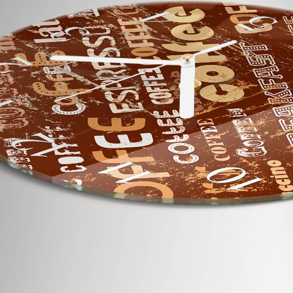 Glas wanduhr Kaffee