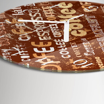 Glas wanduhr Kaffee