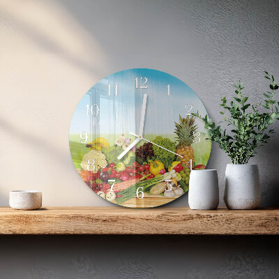 Glas wanduhr Gemüse Obst