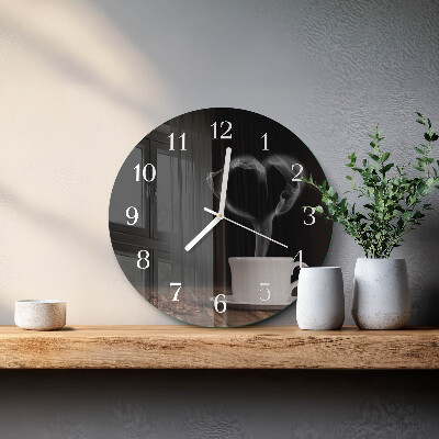 Glas wanduhr Kaffee