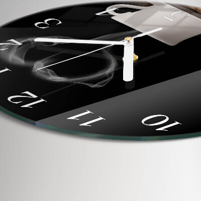 Glas wanduhr Kaffee