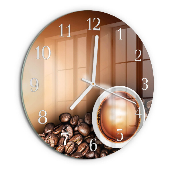 Glas wanduhr Kaffee