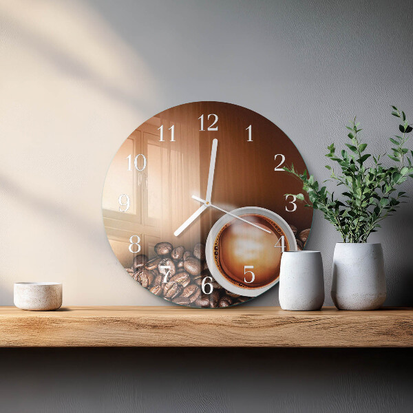 Glas wanduhr Kaffee