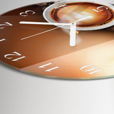 Glas wanduhr Kaffee