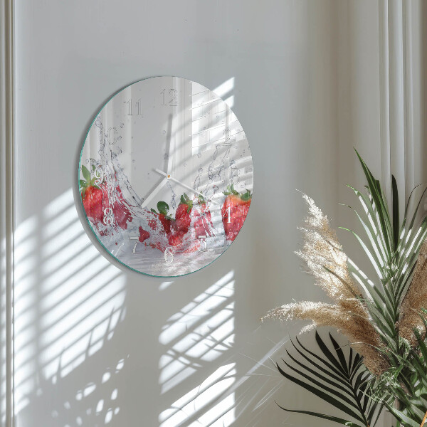 Glas wanduhr Erdbeere