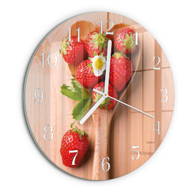 Glas wanduhr Erdbeere