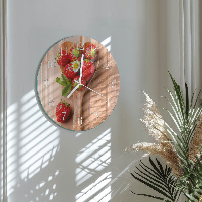 Glas wanduhr Erdbeere