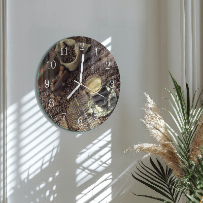 Glas wanduhr Kaffee