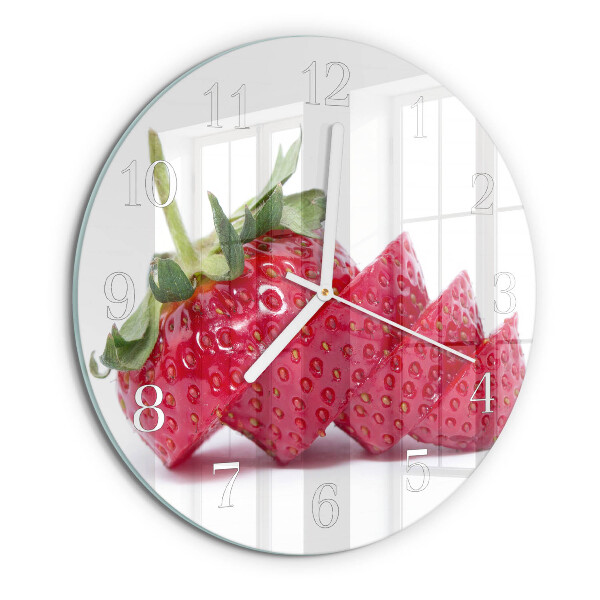 Glas wanduhr Erdbeere