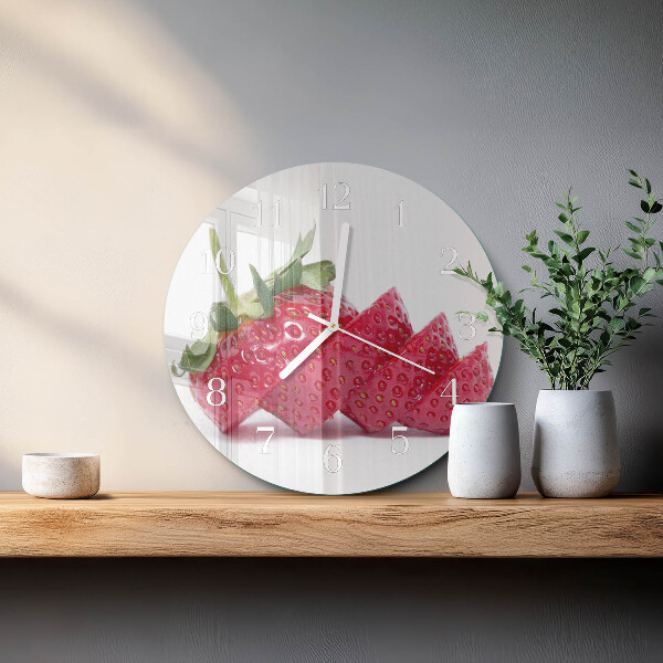 Glas wanduhr Erdbeere