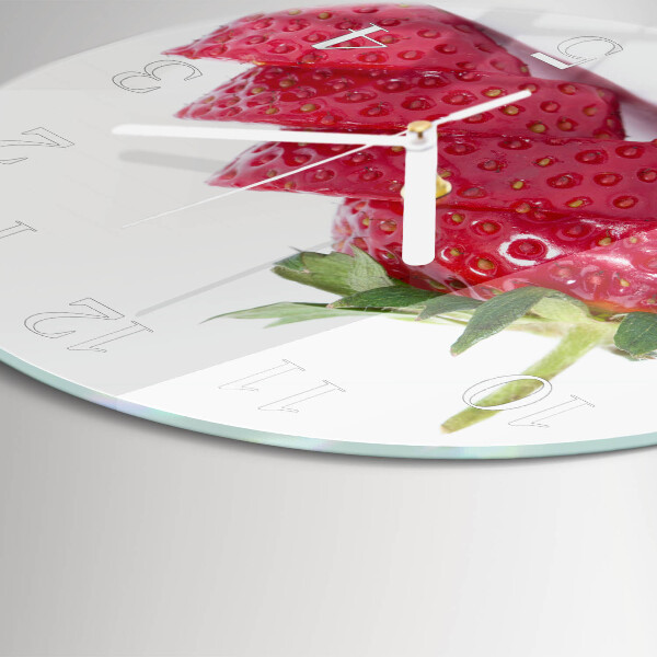 Glas wanduhr Erdbeere