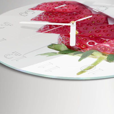 Glas wanduhr Erdbeere