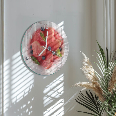 Glas wanduhr Wassermelonenherz