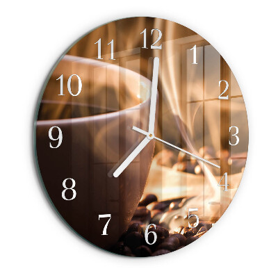 Glas wanduhr Kaffee