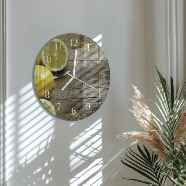Glas wanduhr Saftige Zitronen