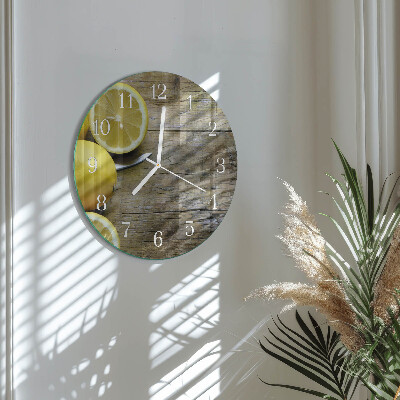 Glas wanduhr Saftige Zitronen