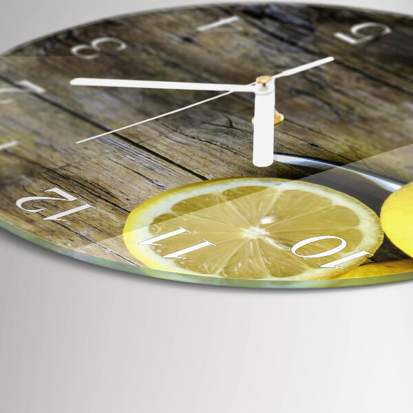 Glas wanduhr Saftige Zitronen