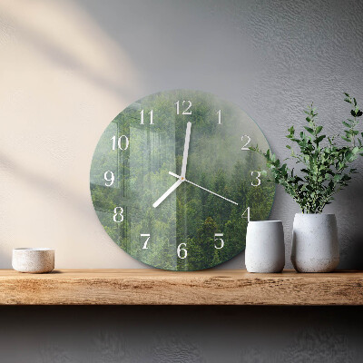 Glas wanduhr Nebliger Wald