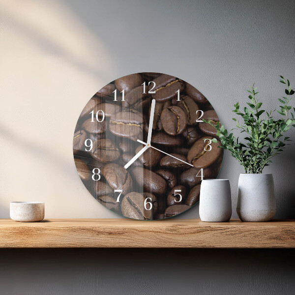 Glas wanduhr Kaffee