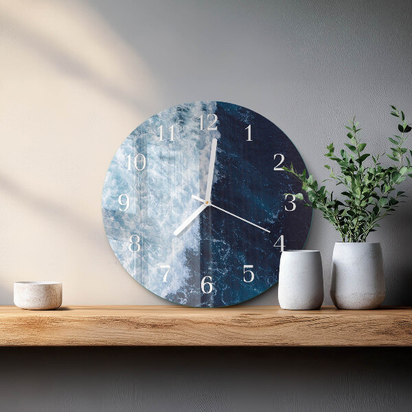 Glas wanduhr Meereswellen