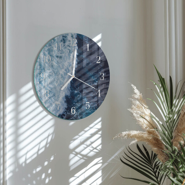 Glas wanduhr Meereswellen