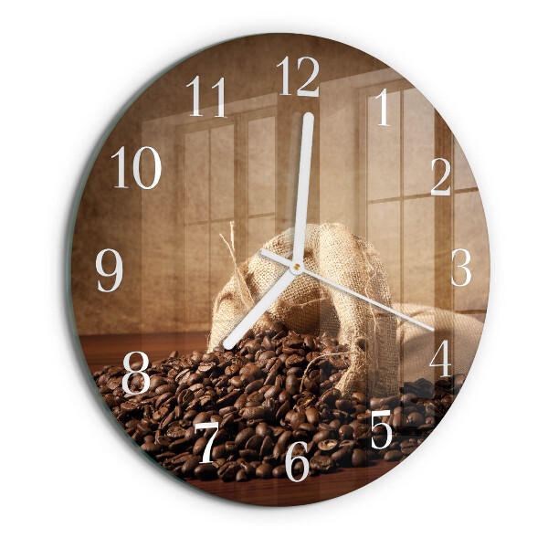 Glas wanduhr Kaffee