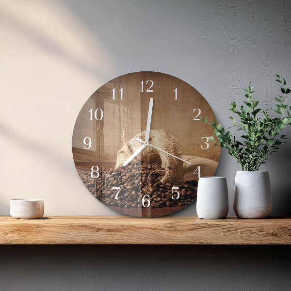 Glas wanduhr Kaffee