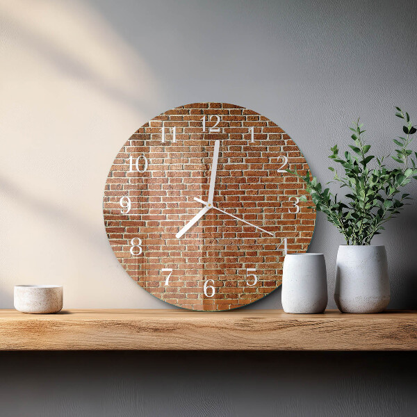 Glas wanduhr Ziegel