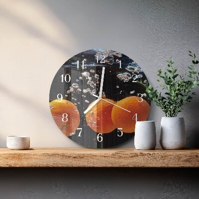 Glas wanduhr Orangen