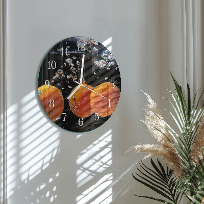 Glas wanduhr Orangen