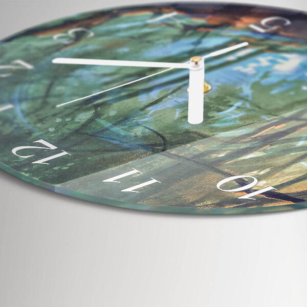 Glas wanduhr Mystischer Wald