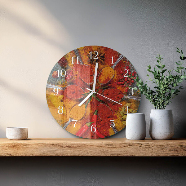 Glas wanduhr Gewürze