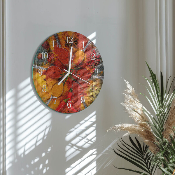 Glas wanduhr Gewürze