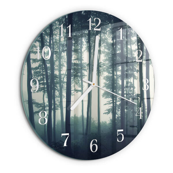 Glas wanduhr Nebliger Wald