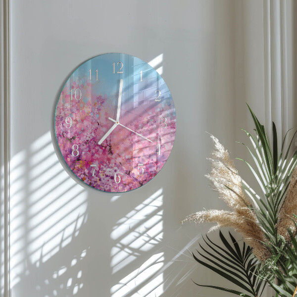 Glas wanduhr Blumenmuster