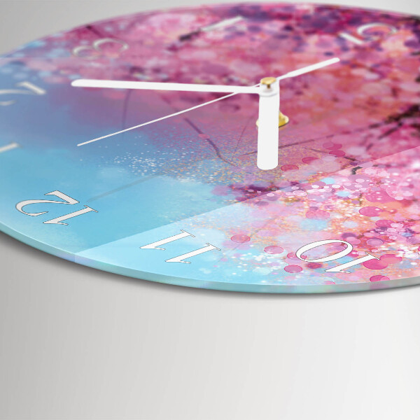 Glas wanduhr Blumenmuster