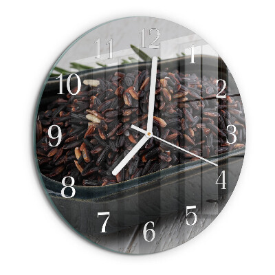 Glas wanduhr Schwarzer Reis