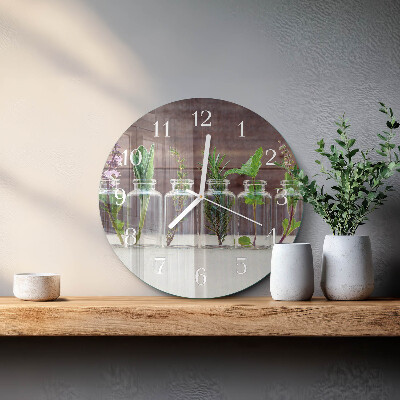 Glas wanduhr Kräuter