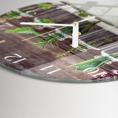 Glas wanduhr Kräuter