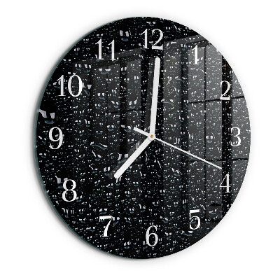 Glas wanduhr Wassertropfen