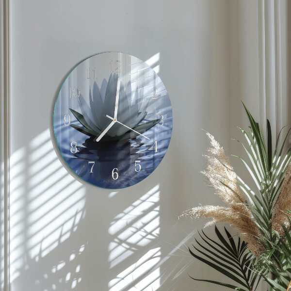 Glas wanduhr Seerose