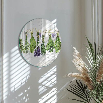 Glas wanduhr Kräuter