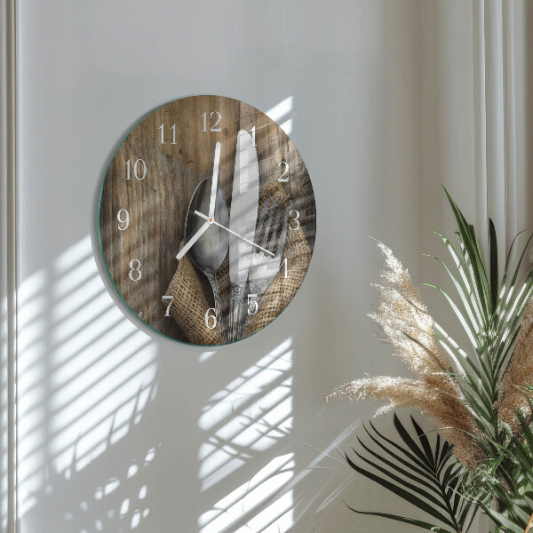 Glas wanduhr Besteck