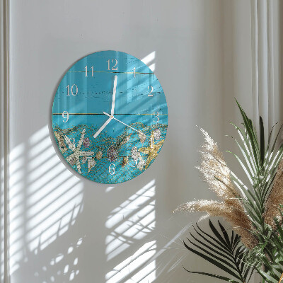 Glas wanduhr Meeresschätze