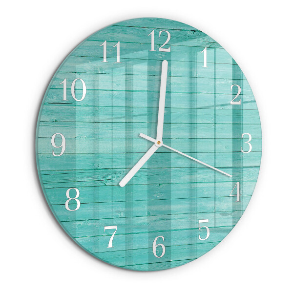 Glas wanduhr Grüne Bretter