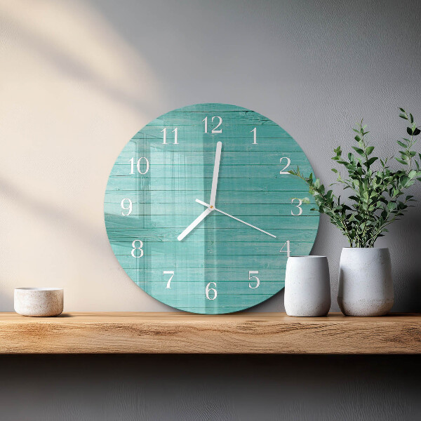 Glas wanduhr Grüne Bretter